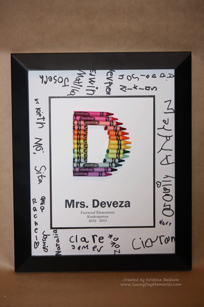 D Teacher Crayon Monogram