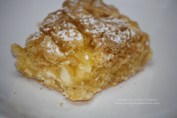 Closeup of Gooey Lemon White Chocolate Bar