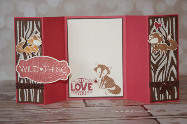 Open Wild About Love Tri-fold Card
