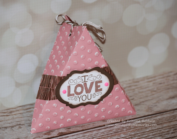 Side View Embossed Wild About Love Triangle 