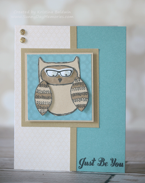 Just Be You Owl Stamp of the Month Card