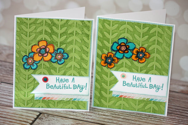 2 Happy Birds Embossed Cards