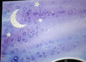 Close-up To the Moon Watercolor Card