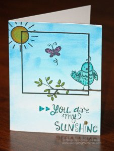 Watercolor Sunshine Birdies Card