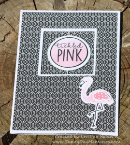 Flat Tickled Pink Flamingo Circle Spin Card