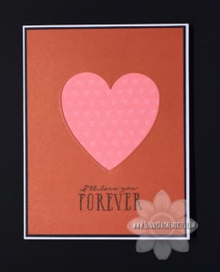 Cranberry & Blossom Die Cut Heart Card