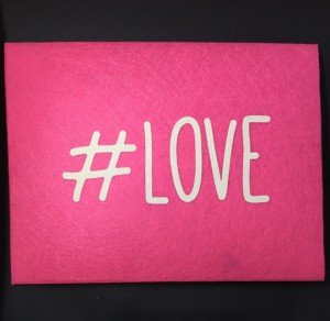 Backside of Pink Felt Envelope