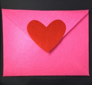 Pink Felt Envelope