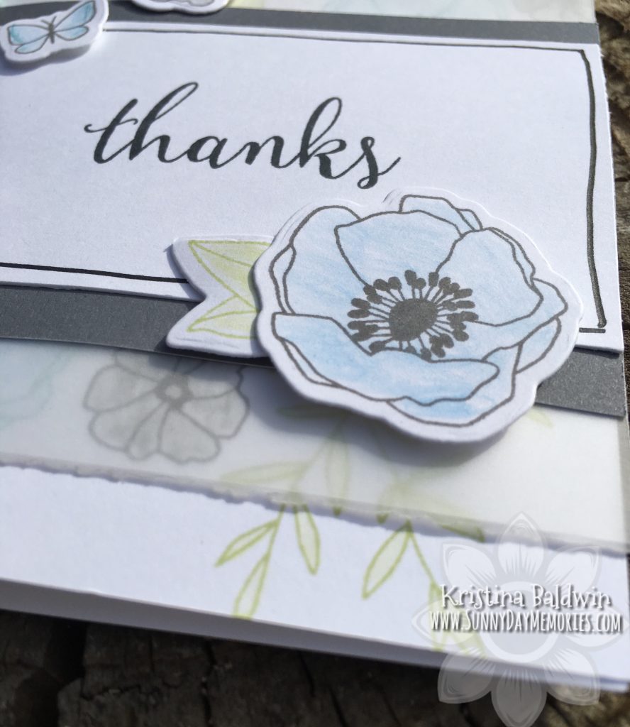 Closeup of Vellum Thanks Card