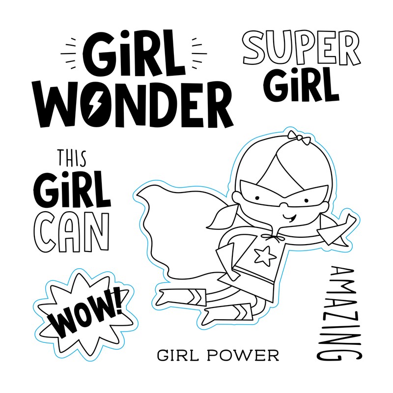 CTMH Super Girl Stamp Set