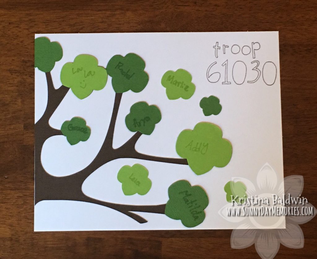 Girl Scout Trefoil Tree Art