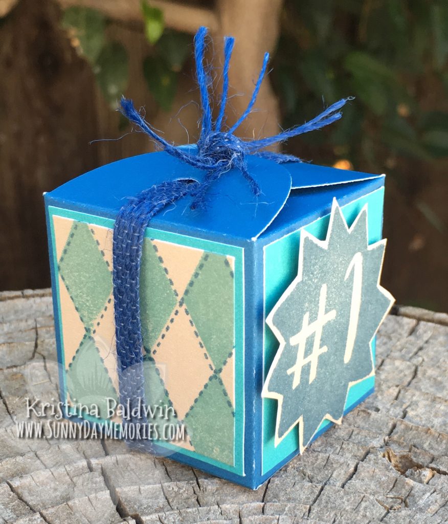 Side View of Argyle Favor Box