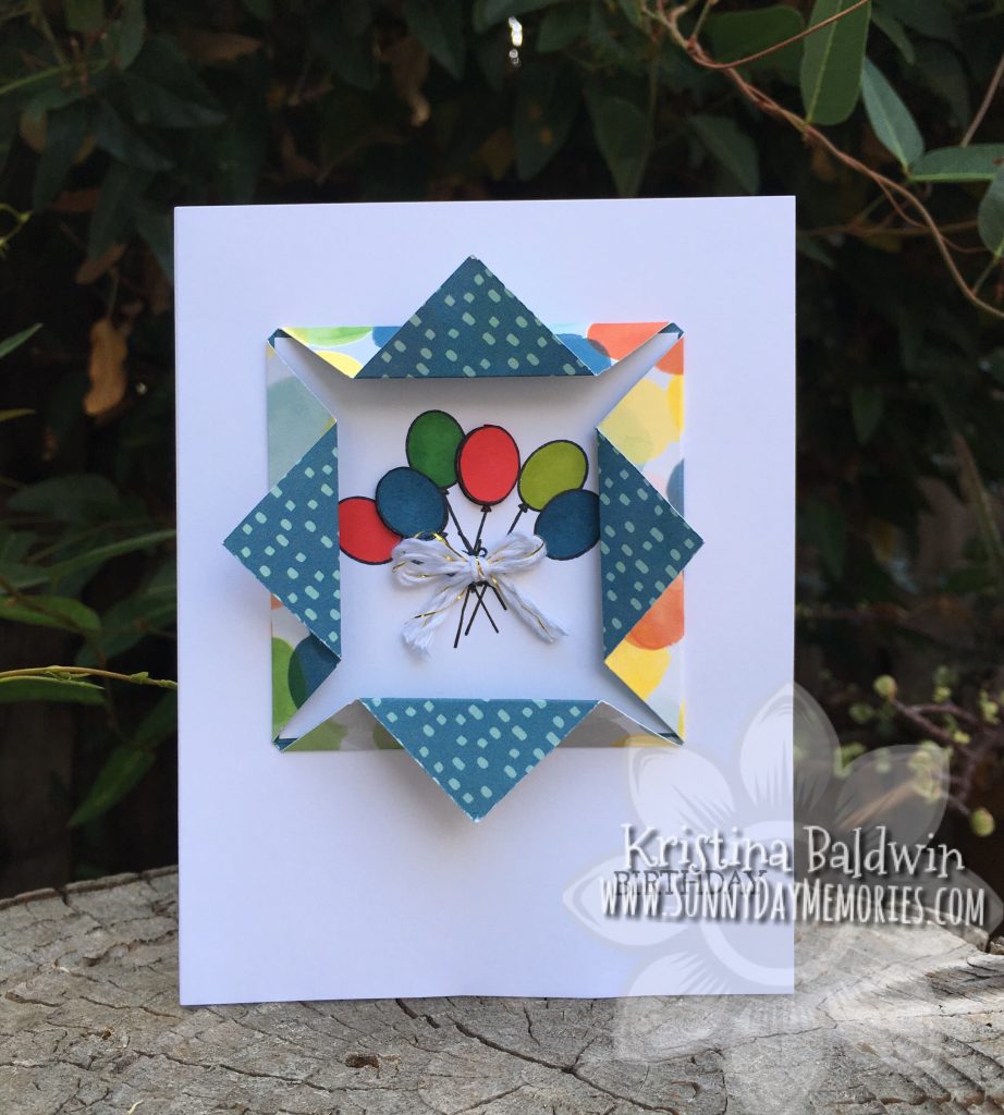 Birthday Card With Origami Fold Window Sunnyday Memories