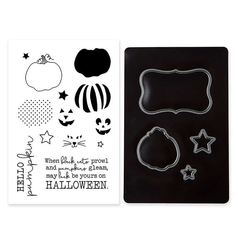 Hello Pumpkin Cardmaking Stamp + Thin Cuts dies