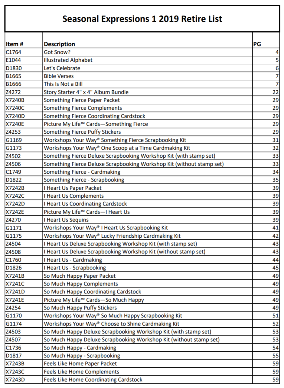 CTMH 2019 Seasonal Expressions 1 Retiring List