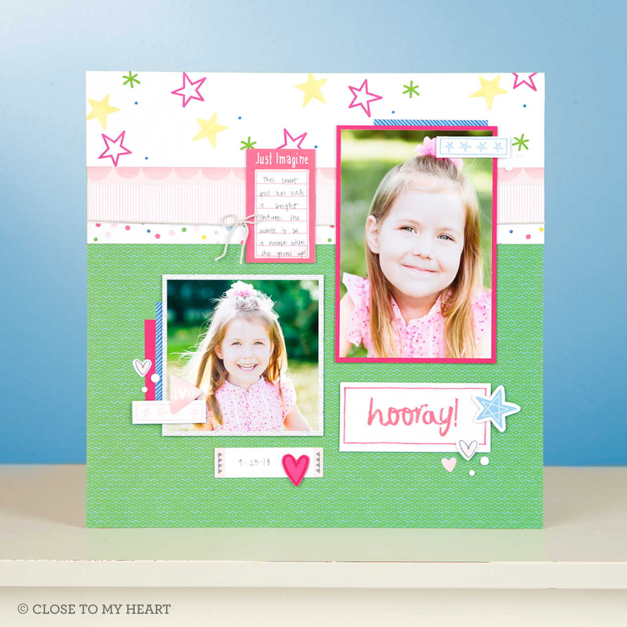 CTMH Hooray Scrapbook Layout