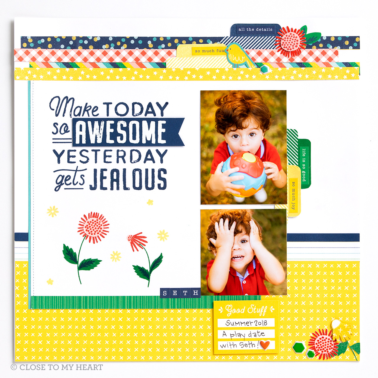 CTMH Yesterday Gets Jealous Scrapbook Layout