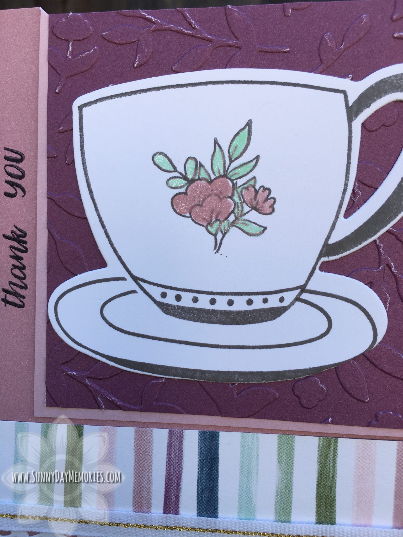 Closeup CTMH Cup of Tea Thank You Card