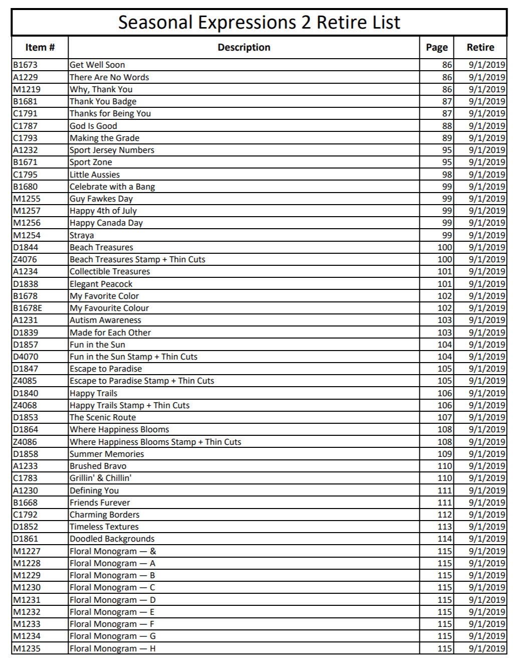 CTMH 2019 Seasonal Expressions 2 Retirement List Page 3