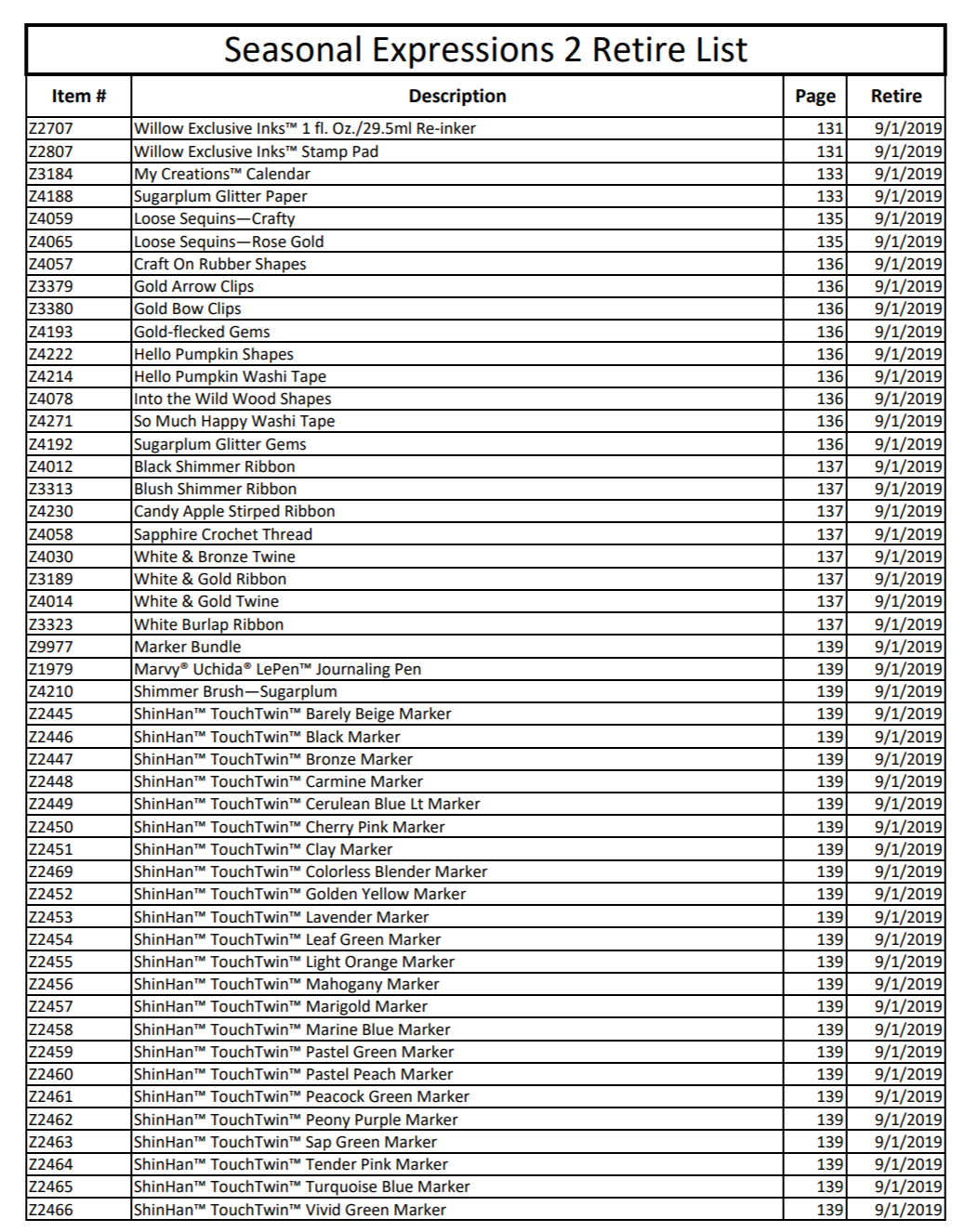 CTMH 2019 Seasonal Expressions 2 Retirement List Page 6