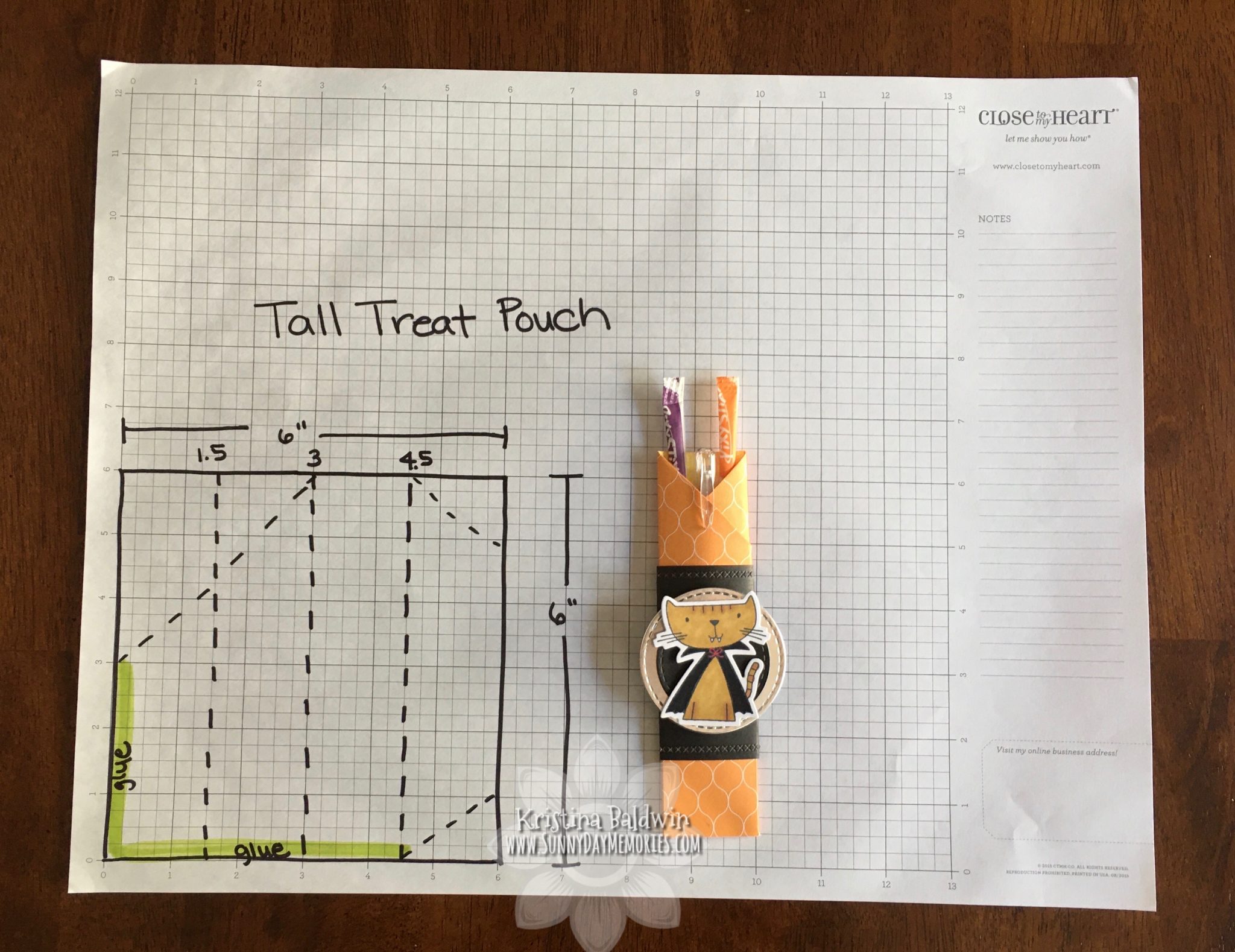 Tall Treat Pouch How-to Diagram