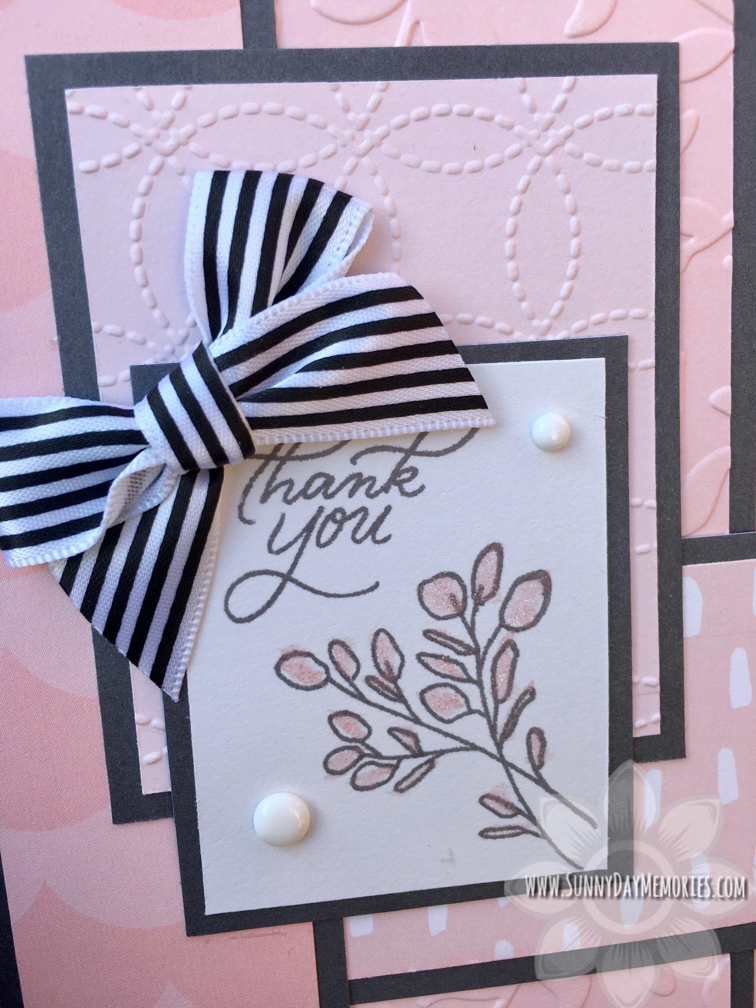 Closeup CTMH Lovely Florals Thank You Card