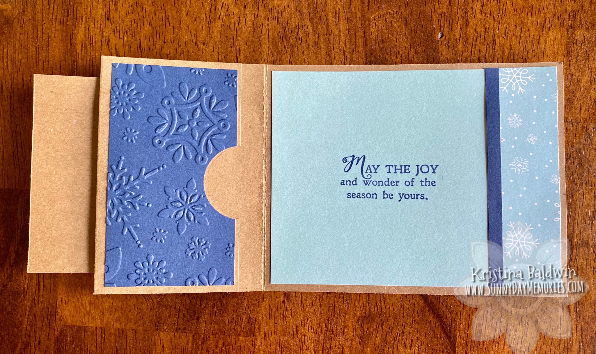 CTMH Warm Wishes Gift Card Holder inside