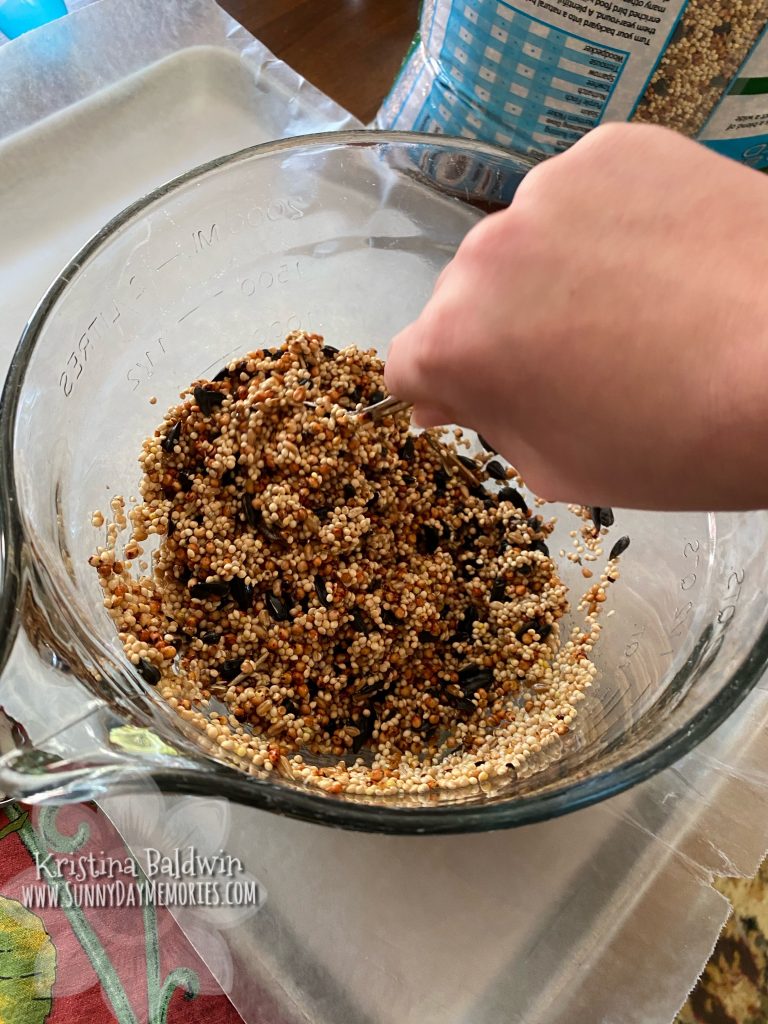 Step 1 Mixing Birdseed Egg Mixture