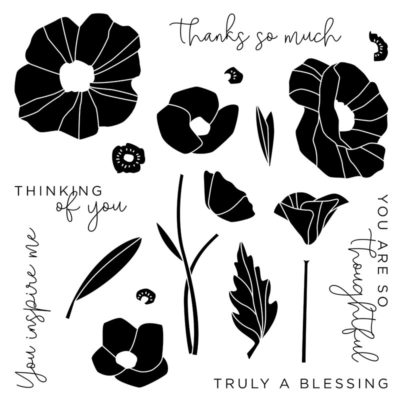 CTMH Poppy Sentiments Stamp Set