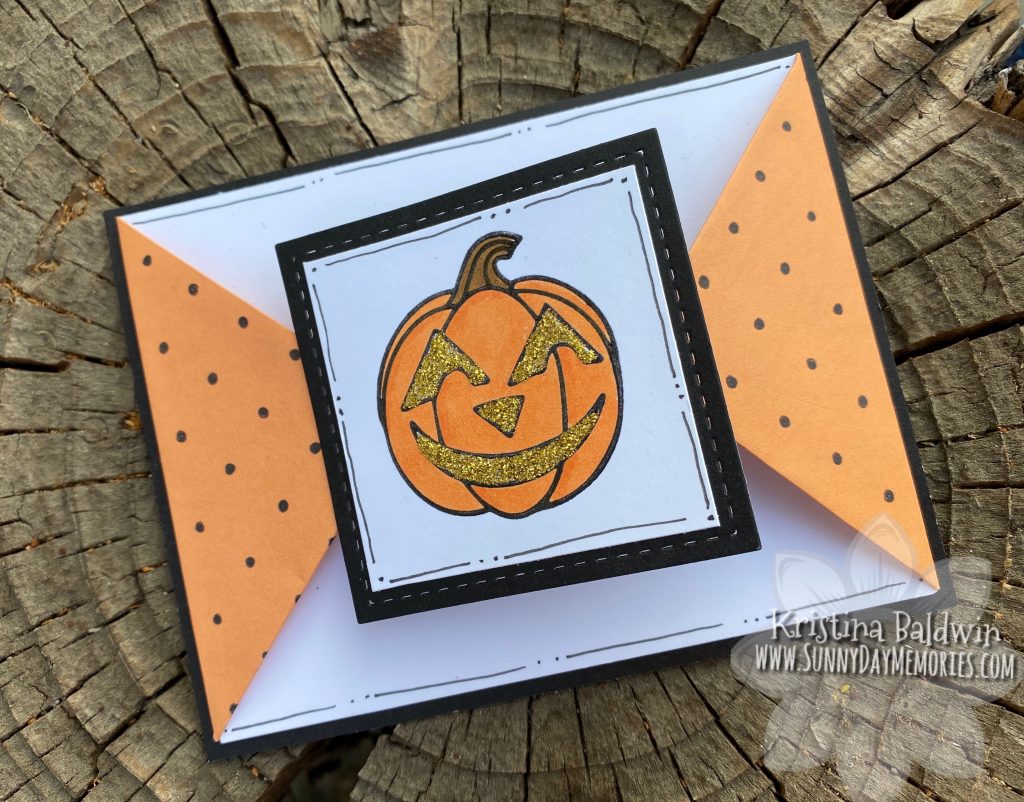 Jack-o'-lantern Triangle Fun Fold Card