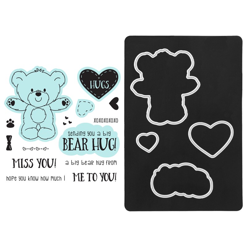 CTMH Teddy Bear Hugs Stamp + Thin Cuts Z3774