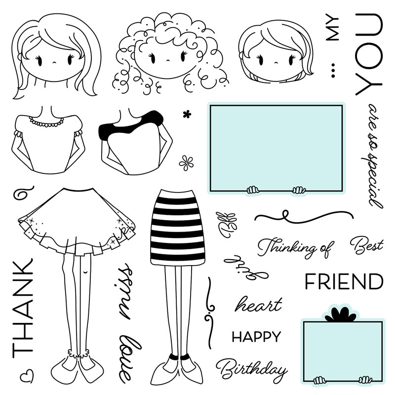 CTMH Little Miss Message Stamp Set