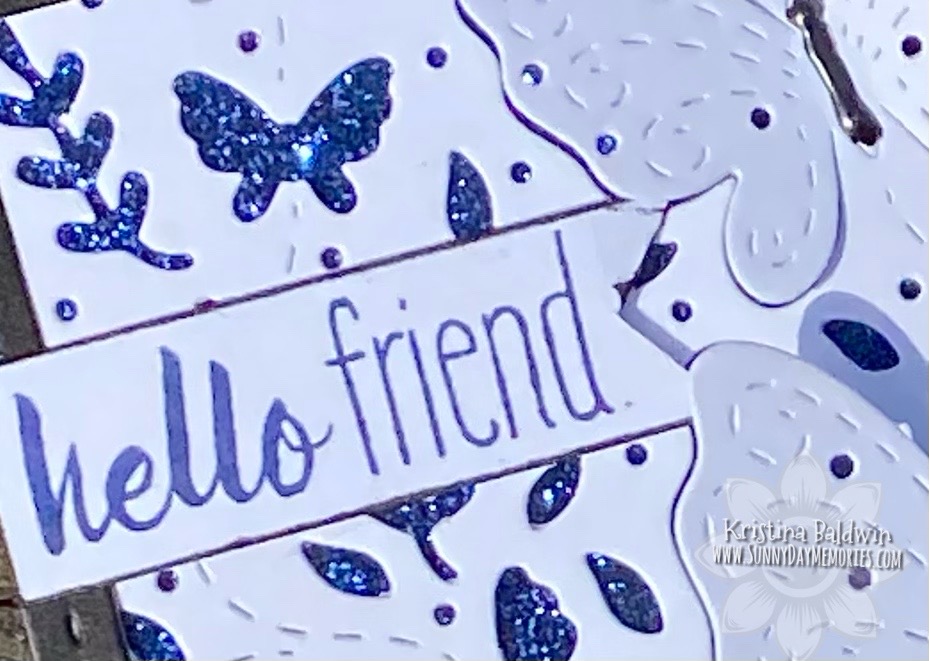 Closeup Hello Friend Butterfly Background Card