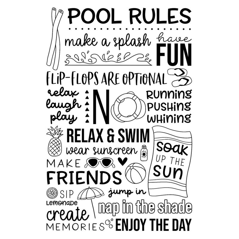 CTMH Pool Rules Stamp Set