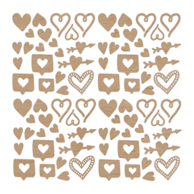 CTMH Woodgrain Die-cut Hearts