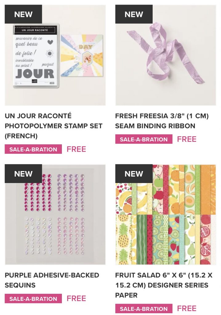 Stampin' Up! Sale-a-Bration Free Items