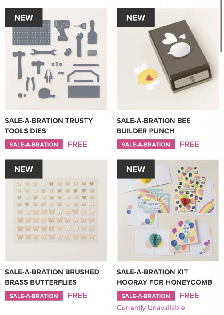 Stampin' Up! Sale-a-Bration Free Items