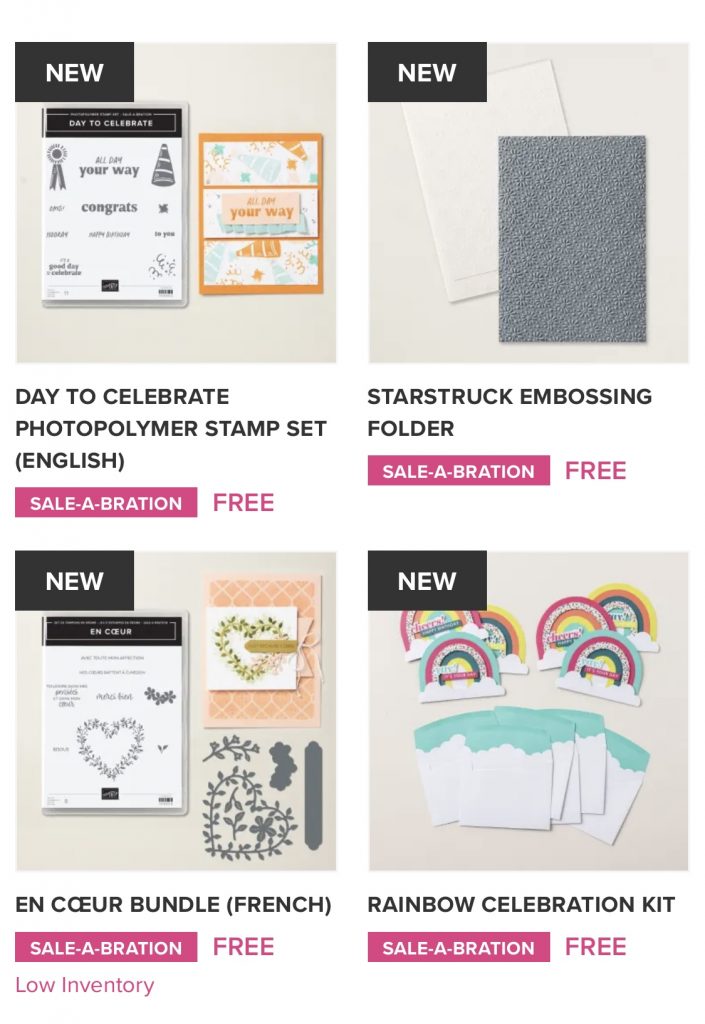 Stampin' Up! Sale-a-Bration Free Items